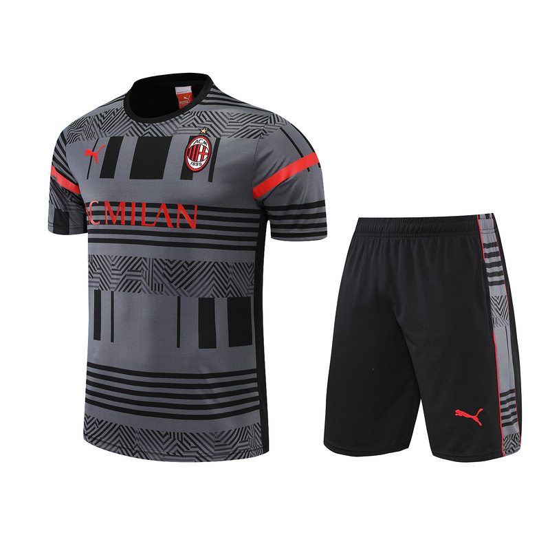 AAA Quality AC Milan 22/23 Grey/Black Training Kit Jerseys